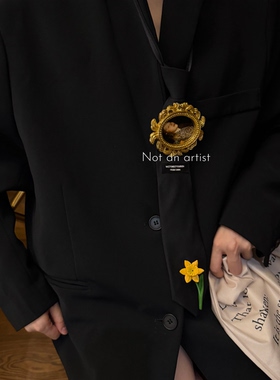 文艺复兴后期荷兰黄金时代纯手工复古高定巴洛克鎏金名画装饰领带