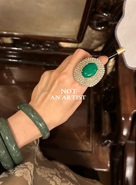 仿真玉石手镯玉石鸽子蛋戒指配饰