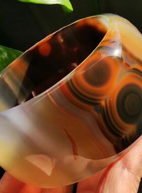 一路发 纯天然巴西老花料玛瑙手镯 象形数字8 生意转运 收藏级62