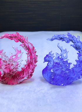 上古神兽吉祥物火凤凰摆件琉璃工艺品中式家居客厅装饰品轻奢礼物