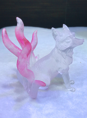 琉璃九尾狐摆件小狐狸吉祥物工艺品上古神兽高档家居客厅装饰品