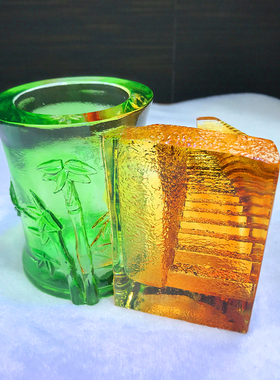 琉璃竹子步步高笔筒摆件工艺品送老板书房办公室桌面实用商务礼品