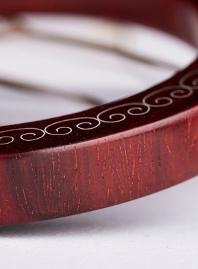 印度小叶紫银丝镶嵌款平安木手镯