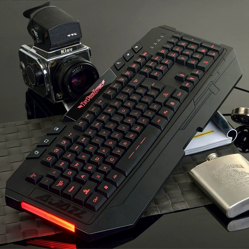 Black Jue Dark Knight Three -Color Bearlight Клавиатура Проводная клавиатура USB -клавиатура Мультимедийная подсветка клавиатура
