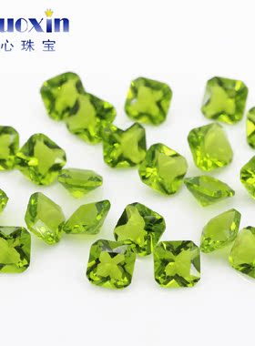 正方倒角车花玻璃多色组合裸石