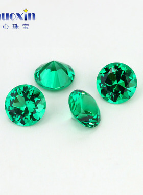 114#浅绿色合成纳米石圆形尖底裸石 合成宝石蜡镶配石镶嵌0.8-4mm