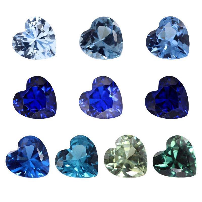 心形合成尖晶石戒面多色组合 蓝绿色尖底裸石可蜡镶耐高温镶嵌钻,淘宝优惠券,粉丝福利购,淘宝优惠卷