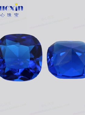 肥正方玻璃多色组合 垫型枕型人造玻璃尖底刻面镶嵌裸石梧州宝石