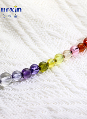 圆珠全孔锆石多色组合散珠