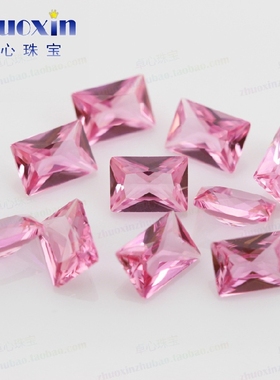 玻璃长方直角车花多色组合裸石