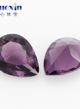 梨形彩色玻璃组合 人造宝石尖底刻面水滴形饰品裸石镶嵌配石