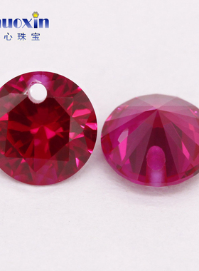 圆形合成红宝石5#单孔钻戒面