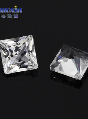 公主方天然白托帕石尖底裸石 天然白黄玉宝石正方直角形镶嵌配石