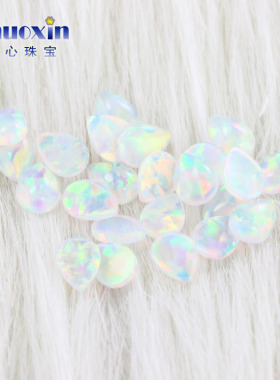 欧泊石梨形平底素面澳宝#17B1