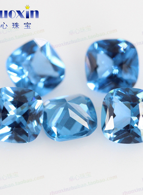 肥正方120#蓝尖晶石枕形裸石 进口合成蓝宝石钻戒主石仿钻饰品DIY
