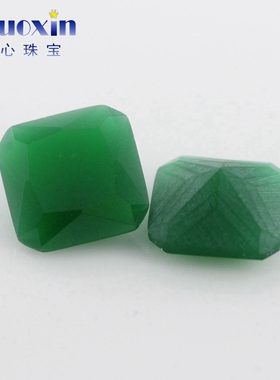 正方形马来玉玻璃裸石翡翠戒面