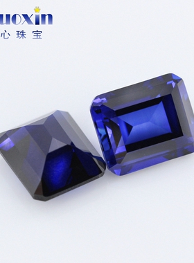 长方倒角车平多色组合 祖母绿切割尖底裸石合成锆石尖晶刚玉纳米