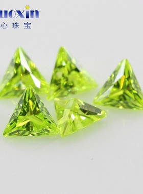 直三角锆石多色组合 镶嵌用三角形尖底刻面人造锆石彩色宝石裸石