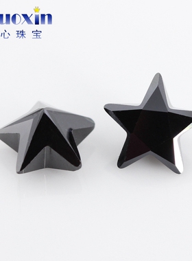 黑色五角星形立方氧化锆石裸石钻 人造CZ宝石手表仿钻戒指配石DIY