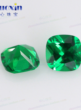 枕形纳米绿祖母绿色宝石裸石 肥正方形绿纳米进口仿钻散珠