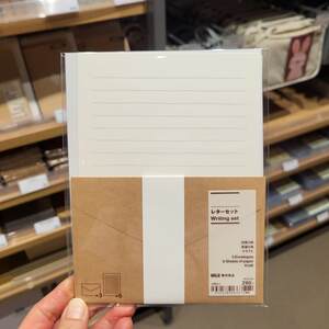 包邮正品MUJI无印良品信纸信封套装日本制竹纸信笺便签便携记账本