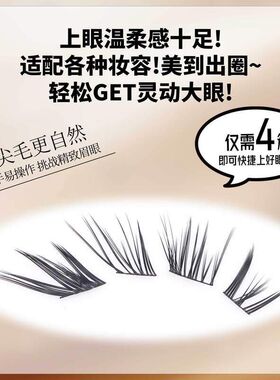 瑷尚睫懒懒猫咪睫毛书大容量野生嫁接感漫画辣妹狐系分段式假睫毛