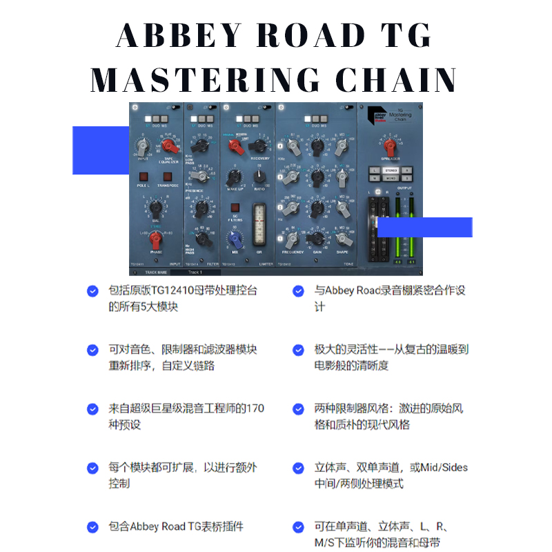 正版WAVES14 Abbey Road TG Mastering Chain后期母带处理插件混-图0