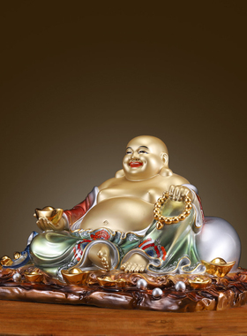 黄铜弥勒佛大肚开心笑佛像摆件