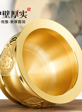 纯供奉黄铜香炉上香电蜡烛灯一体三件套装香烛台座财神爷专用佛前