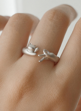 不宣纯银原创设计开口戒指包邮