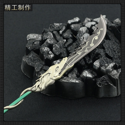 古代三国金属冷兵器大号关羽青龙偃月刀合金模型武器摆件关刀30cm_虎窝淘