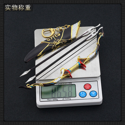 三国金属古代冷兵器黄忠万石弓五虎上将合金模型小号武器摆件18CM - 图2