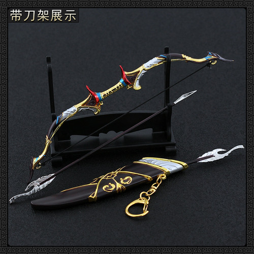 三国金属古代冷兵器黄忠万石弓五虎上将合金模型小号武器摆件18CM - 图0