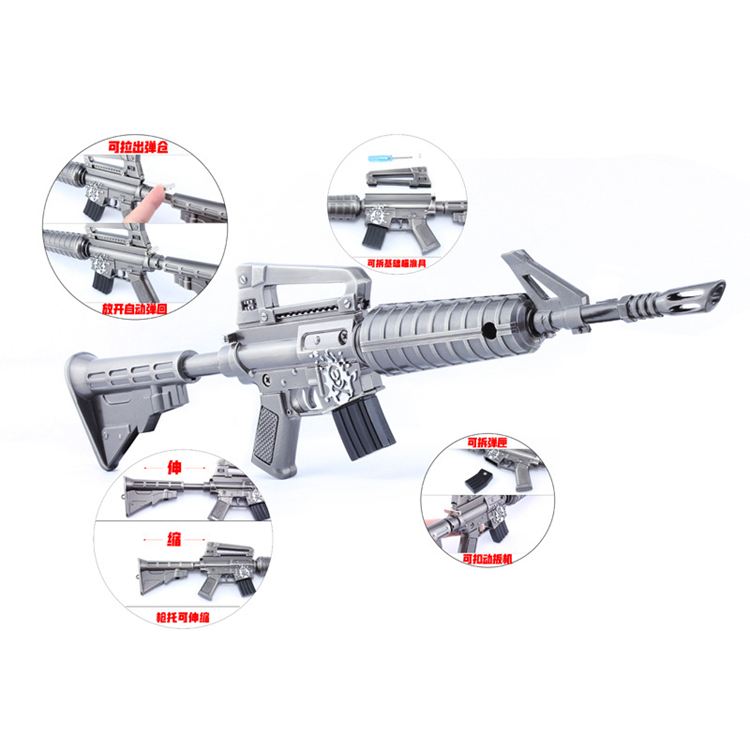 堡垒游戏周边兵器 M4突击步枪大号合金武器模型钥匙扣可拉栓弹仓-图3