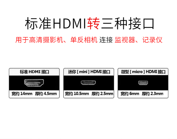 HDMI高清视频线MINI接口 适用佳能5D2/3/4/S/SR M10 77D 200D - 图1