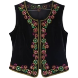 Жилет, этнический бархатный костюм, этнический стиль, облегающий крой