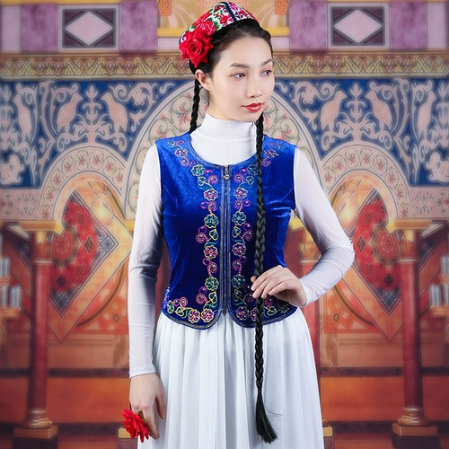 Жилет, этнический бархатный костюм, этнический стиль, облегающий крой