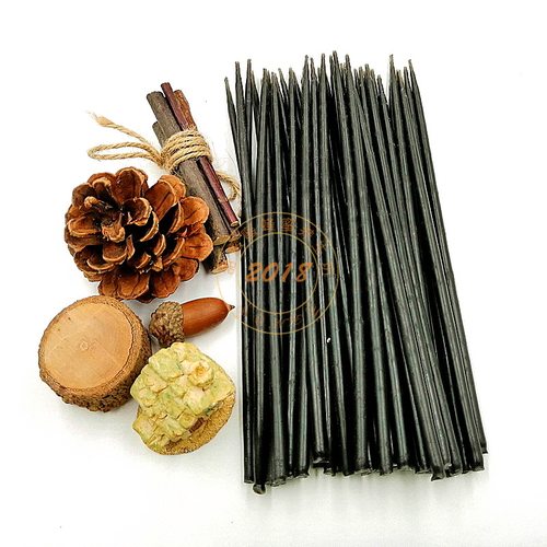 黑色细长蜂蜡蜡烛 天然蜜蜡古法手工浸制 欧式尖头杆蜡香薰烛台 - 图2