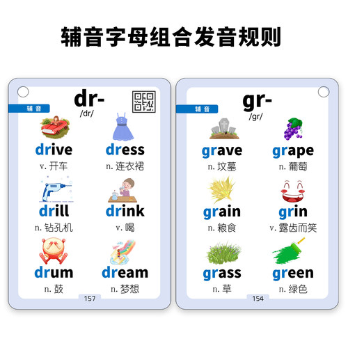 自然拼读法phonics1-5级全套教具204个发音规则英语单词启蒙闪片 - 图2