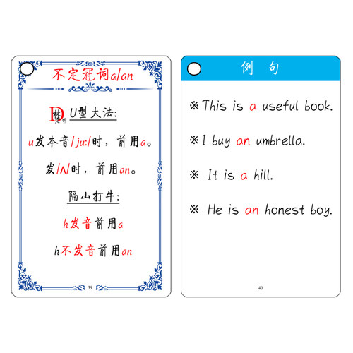 一学就会的英语语法口诀大全小学初中考语法八大时态学习知识卡片 - 图0