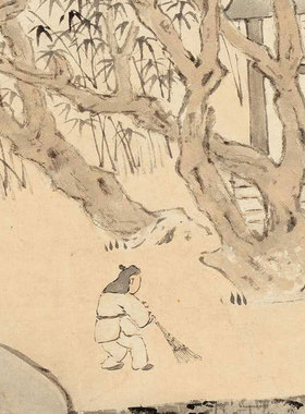 清四僧弘仁林越寻梅图国画