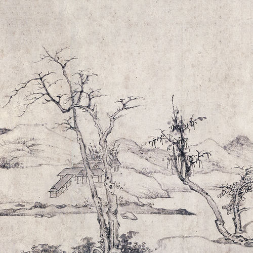 清 弘仁 晓江风便图卷复古风景水墨国画高清微喷复制书画装饰 - 图2