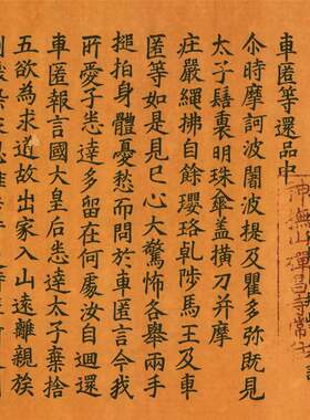 敦煌藏經洞開寶藏零件佛本行集經卷第十九令字唐人写经字画复制品