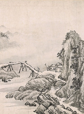 赵黻字画长江万里图装饰画