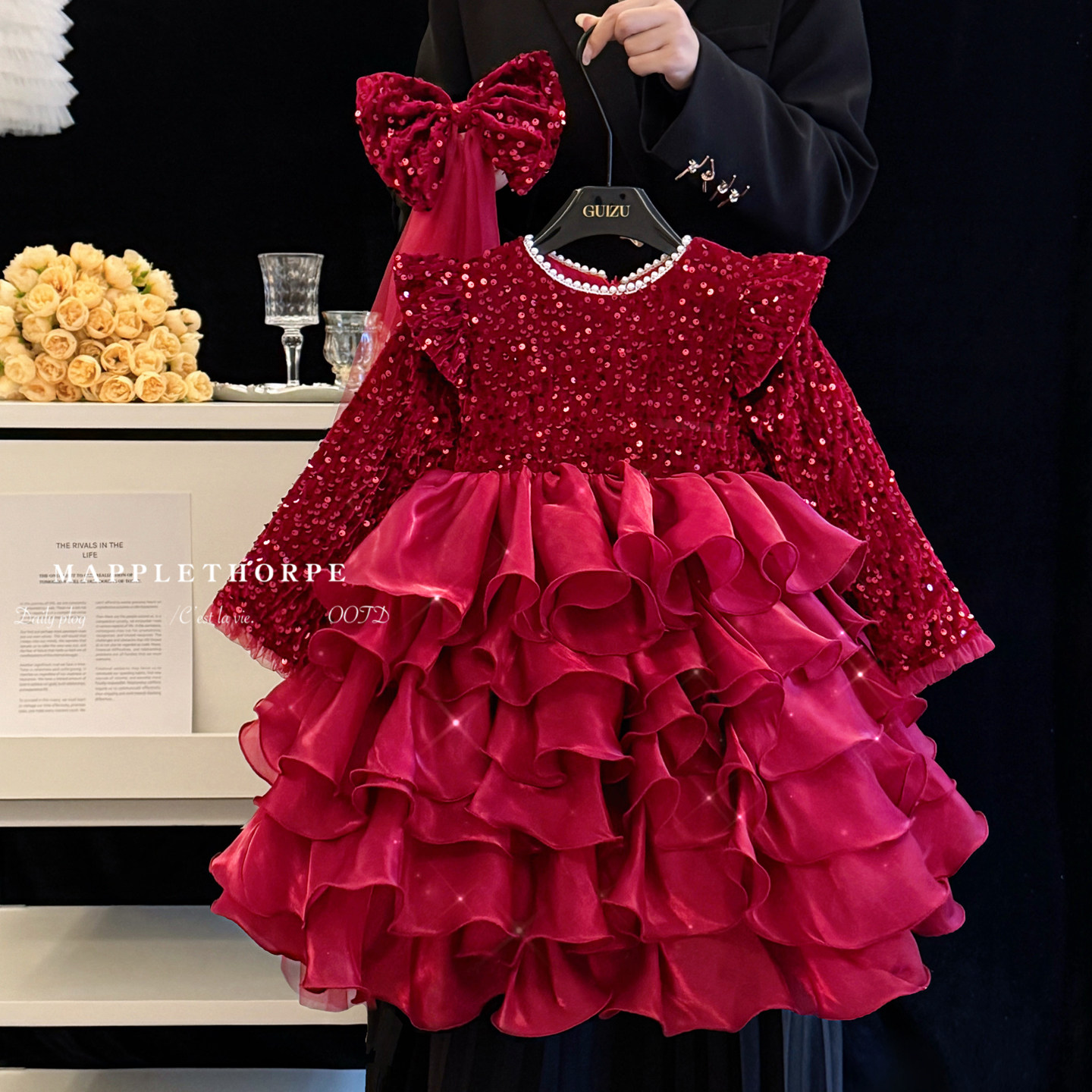 绝美女童公主裙冬季高端加绒亮片连衣裙儿童洋气生日宴高级礼服裙,淘宝优惠券,粉丝福利购,淘宝优惠卷