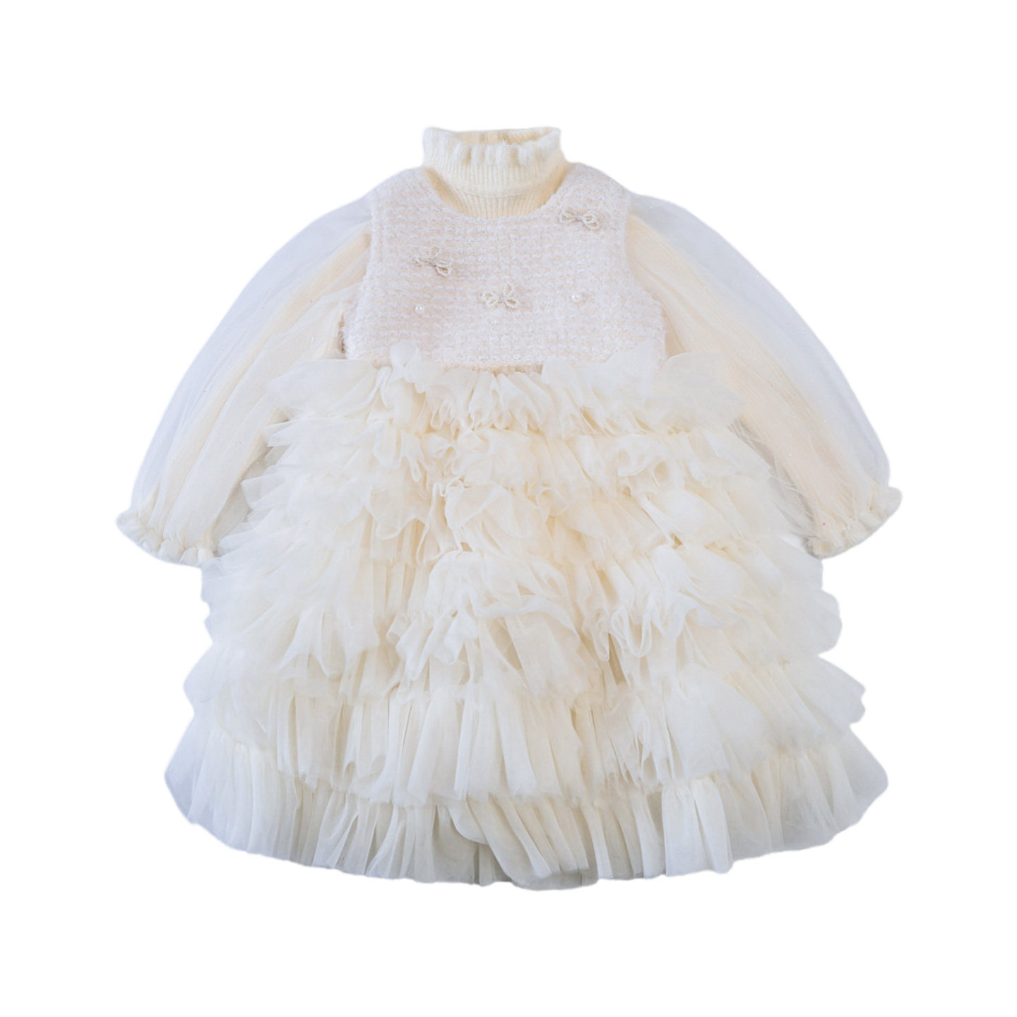 女童连衣裙冬装洋气时髦白色生日公主裙儿童蓬蓬裙礼服蛋糕裙套装,淘宝优惠券,粉丝福利购,淘宝优惠卷