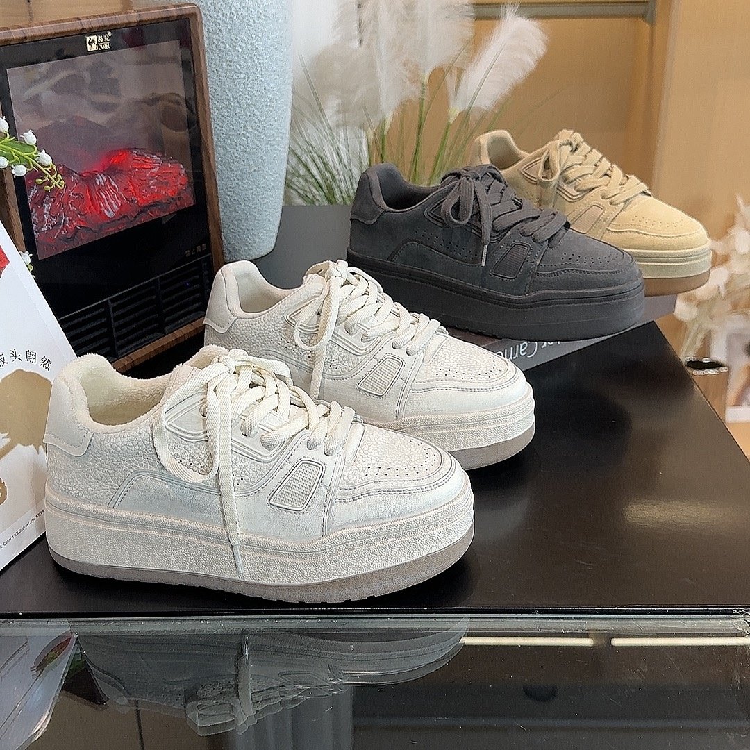 5cm厚底真皮小白鞋女百搭2025新款复古擦色运动休闲女鞋增高板鞋,淘宝优惠券,粉丝福利购,淘宝优惠卷