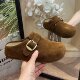 Heightened Birkenstocks half-flop genuine leather toe-cap Birkenstocks