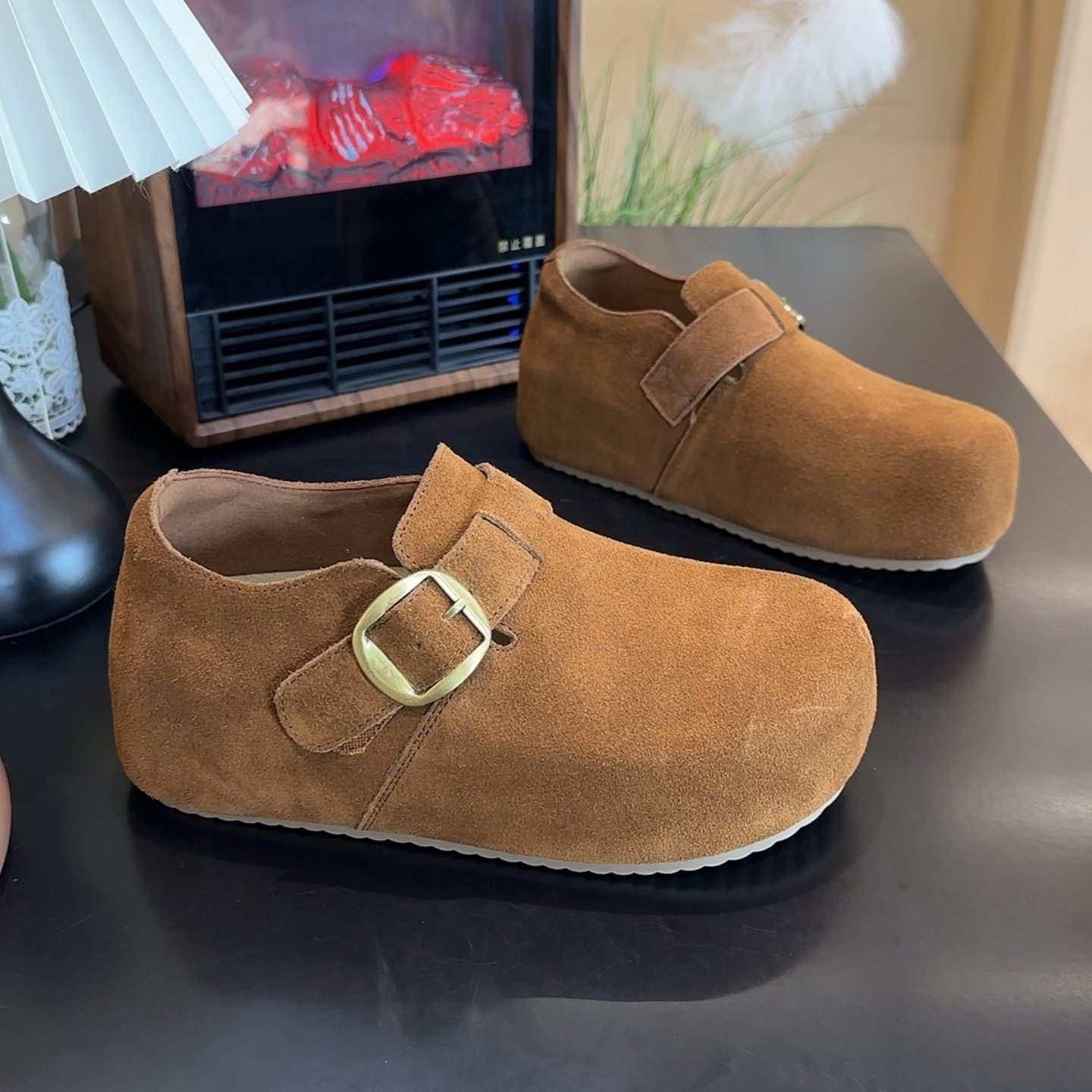 5.5cm内增高厚底勃肯鞋2025冬季新款丑萌大头绝美全包真皮博肯鞋,淘宝优惠券,粉丝福利购,淘宝优惠卷