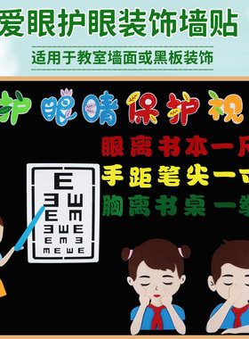 护眼预防近视墙贴中小学黑板报
